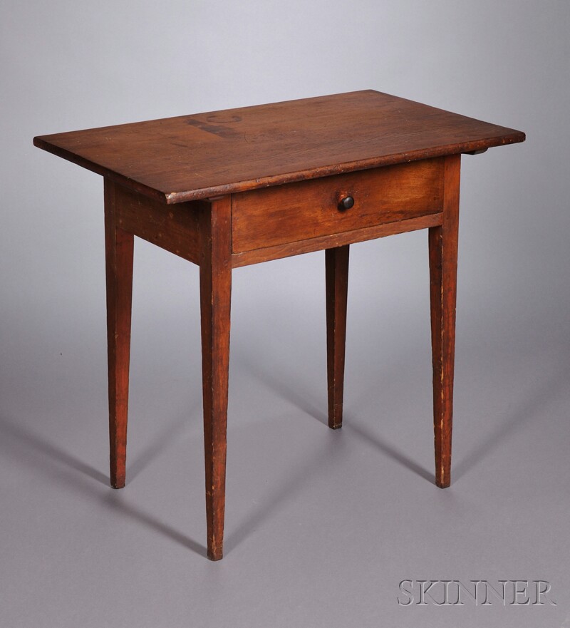 Appraisal: Shaker Pine and Cherry One-drawer Stand Canterbury New Hampshire c