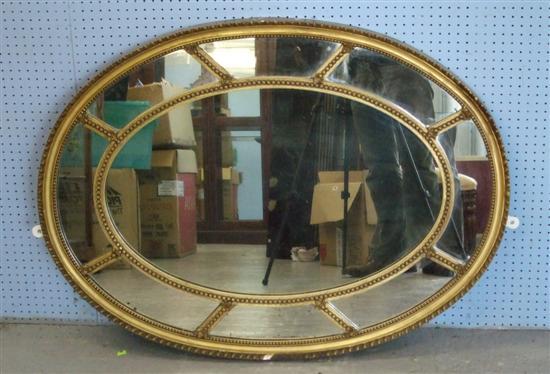 Appraisal: th century oval gilt double framed wall mirror h w