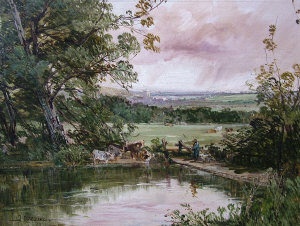 Appraisal: James B Dalziel act - - 'At the Ford' oil