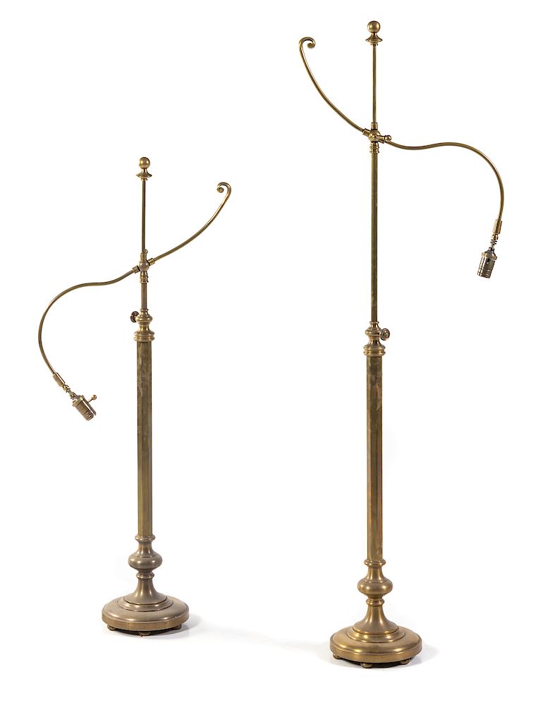 Appraisal: A Pair of Bronze Floor Lamps A Pair of Bronze