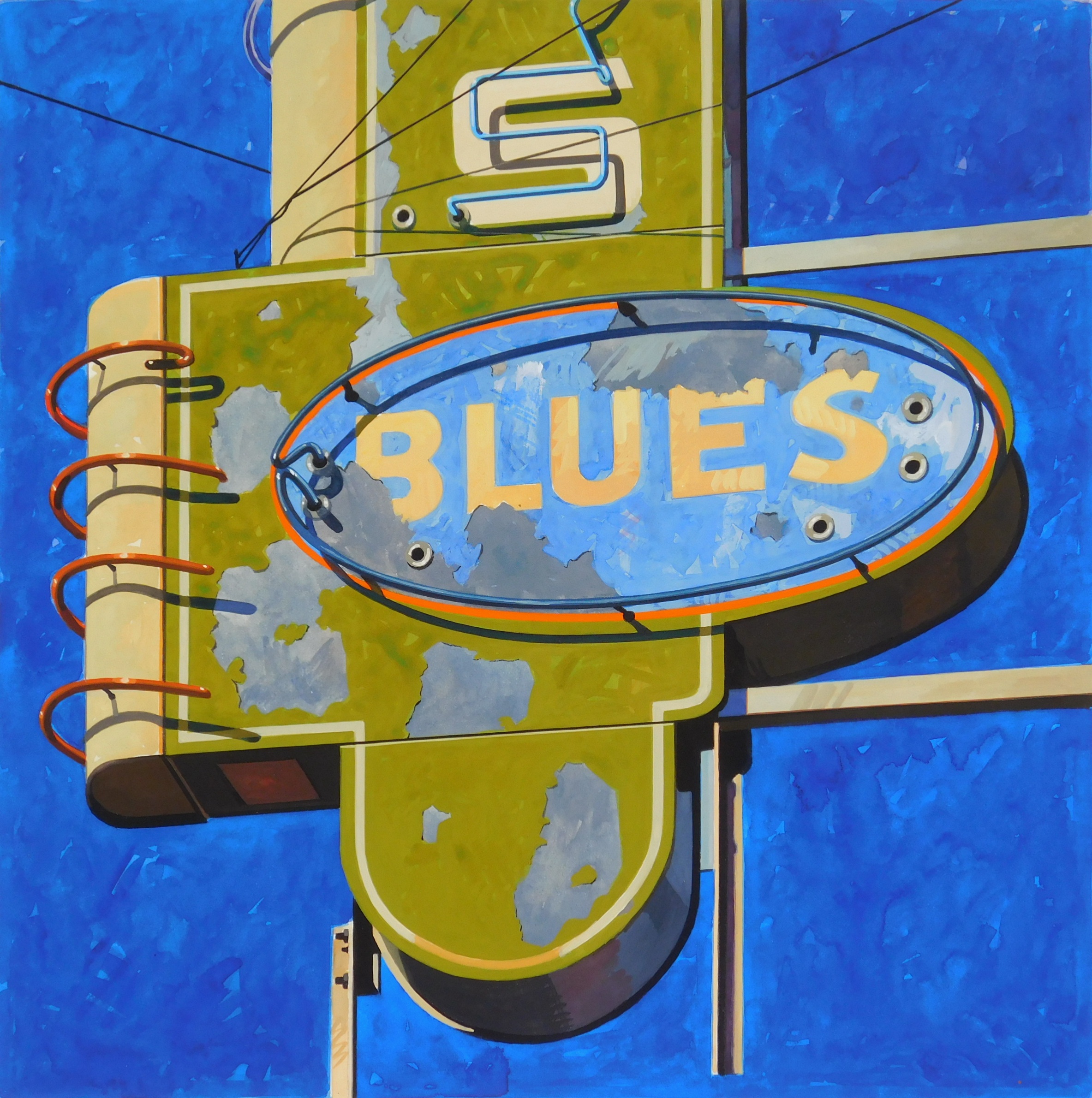 Appraisal: Robert Cottingham American - ''Blues''- watercolor and gouache on paper