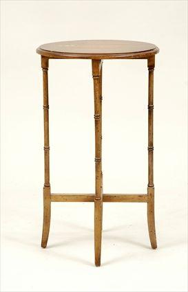 Appraisal: Regency-Style Fruitwood Drop-Leaf Stand in in diam