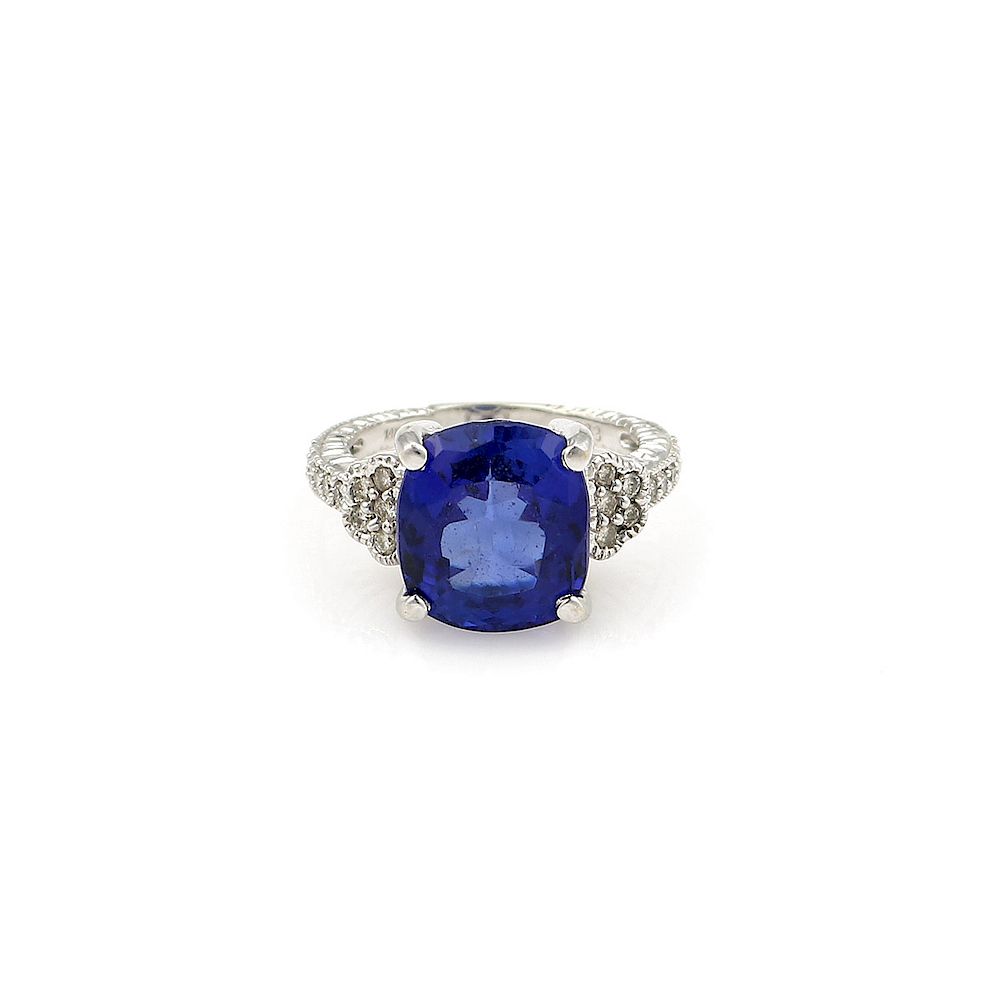 Appraisal: K WG Tanzanite Diamond Ring Tanzanite diamond ring in k