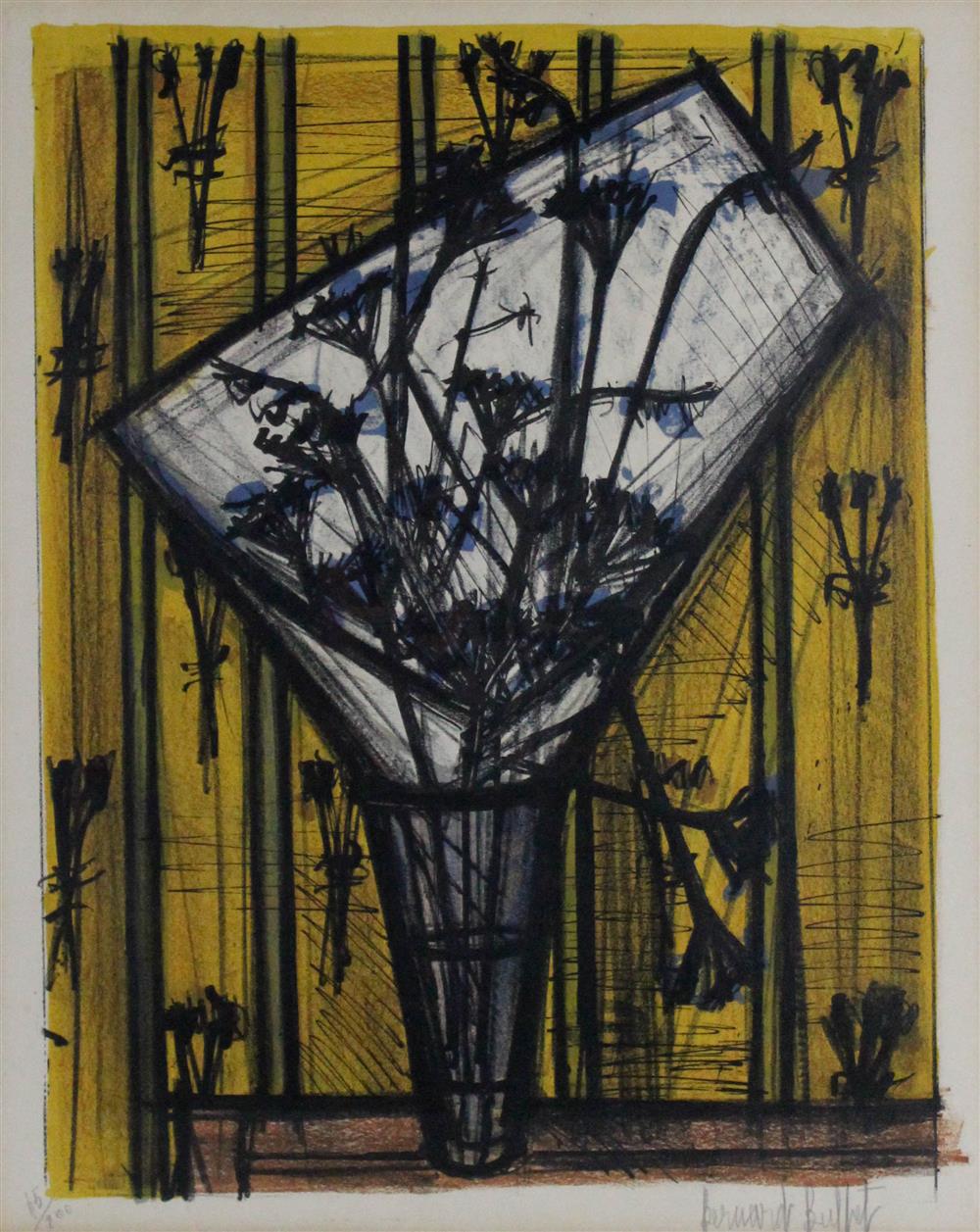 Appraisal: BERNARD BUFFET FRENCH - BOUQUET DE FLEURS Lithograph x in