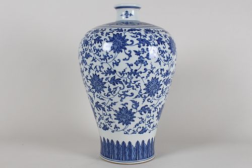 Appraisal: CHINESE MASSIVE BLUE AND WHITE PORCELAIN FORTUNE VASEChinese Massive Blue