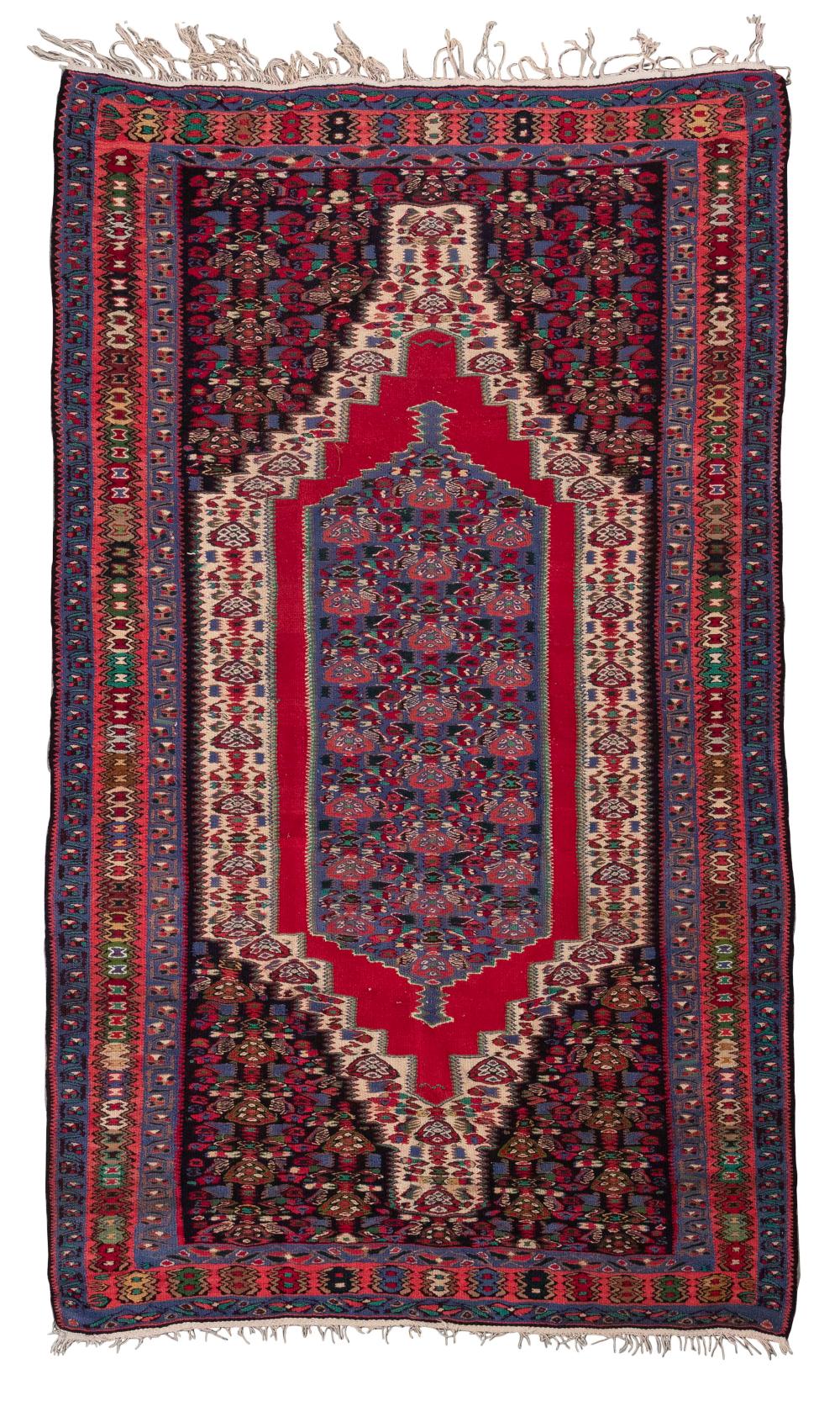 Appraisal: SENNA KILIM RUG X MID- TO LATE TH CENTURYSENNA KILIM