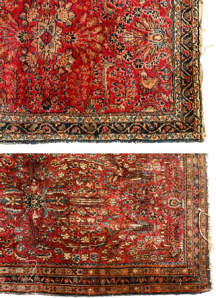 Appraisal: A Hamadan rug together with a Sarouk carpet size of