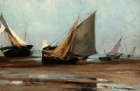 Appraisal: Carl Hirschberg American - Beached Sail Boats A Double-Sided Work