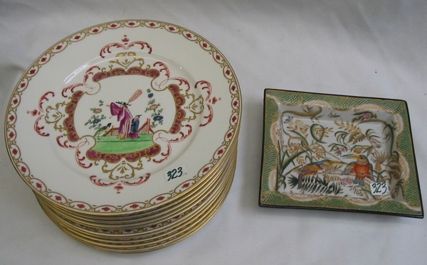 Appraisal: A SET OF TWELVE FRENCH PORCELAIN SERVICE PLATES having hand