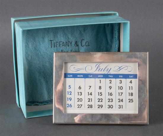 Appraisal: American sterling silver desk calendar frame Tiffany Co New York