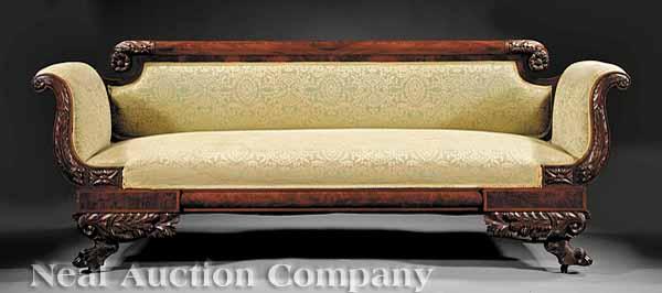 Appraisal: An American Classical Mahogany Sofa early th c New York