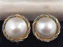 Appraisal: A pair of yellow metal tests ct gold pearl earrings