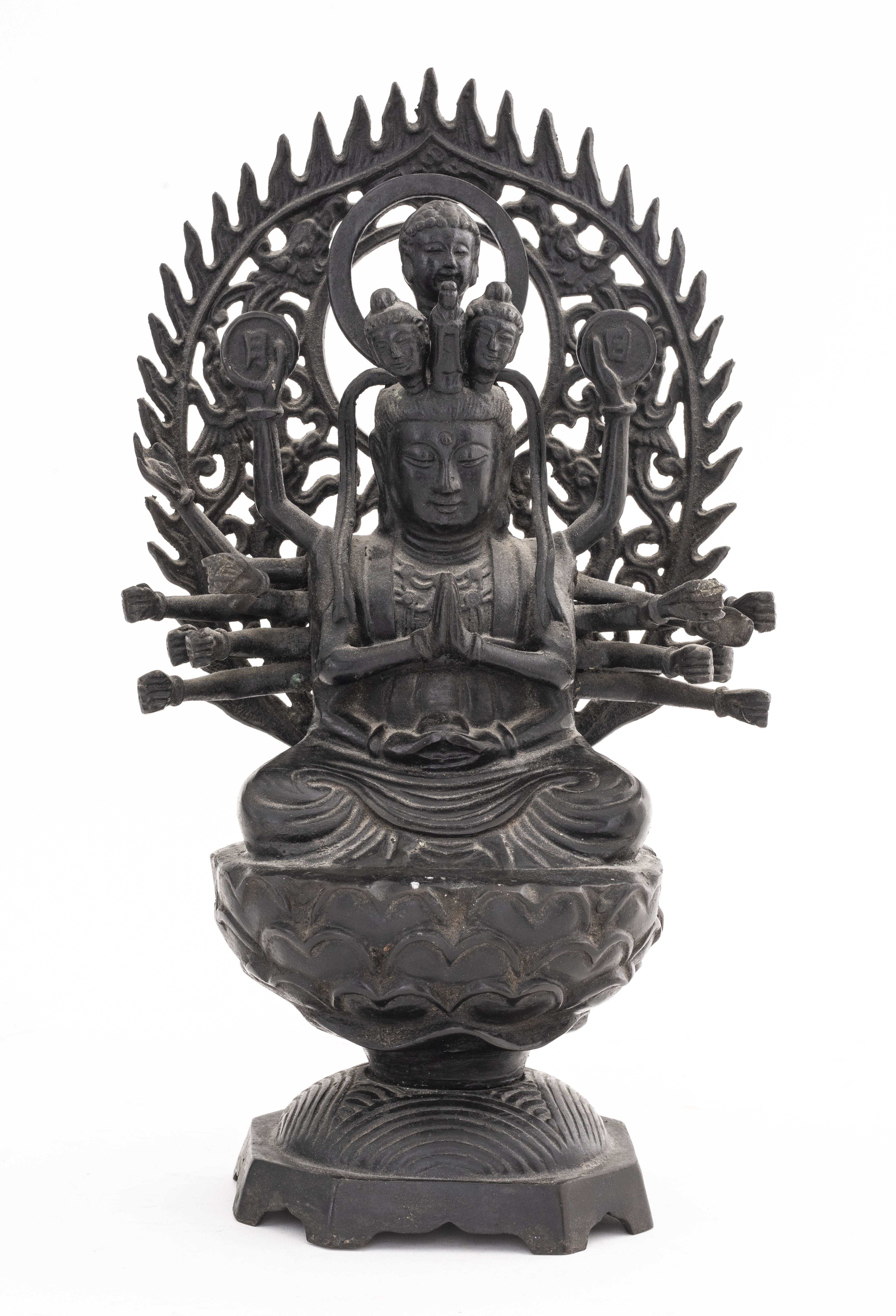 Appraisal: TIBETAN BUDDHIST CAST METAL DEITY BODHISATTVA Tibetan Buddhist cast iron