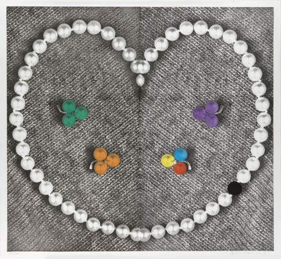 Appraisal: JOHN BALDESSARI Heart with Pearls Aquatint with photogravure x mm