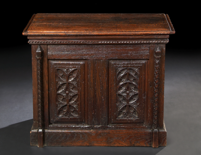 Appraisal: Continental Oak Cabinet partially composed of antique elements the rectangular