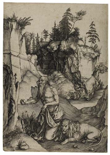 Appraisal: ALBRECHT D RER St Jerome in Penitence Engraving circa -