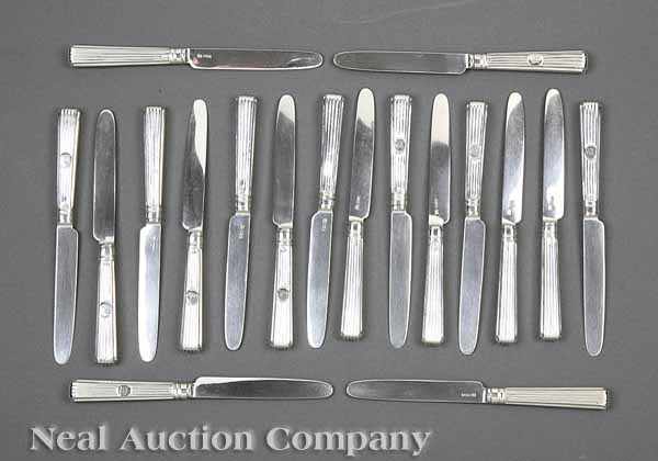 Appraisal: A Set of George III Sterling Silver Knives William Eley