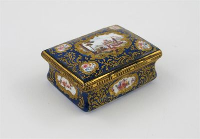 Appraisal: A rectangular enamel snuff box the lid painted with a