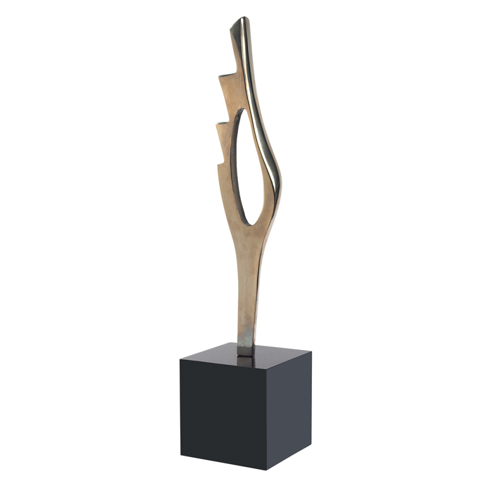 Appraisal: Alfred Burlini sculpture polished metal over a black lucite base