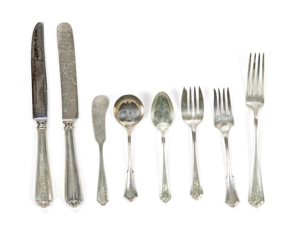 Appraisal: A collection of American sterling and silver plate flatware First-quarter