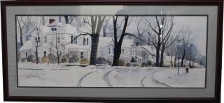 Appraisal: Longboat Road Ellis AWS Winter Landscape Longboat Road signed Ellis