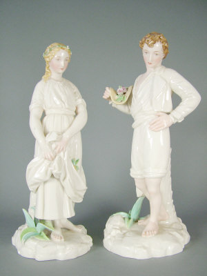 Appraisal: Pair of Royal Worcester figures of a man and woman