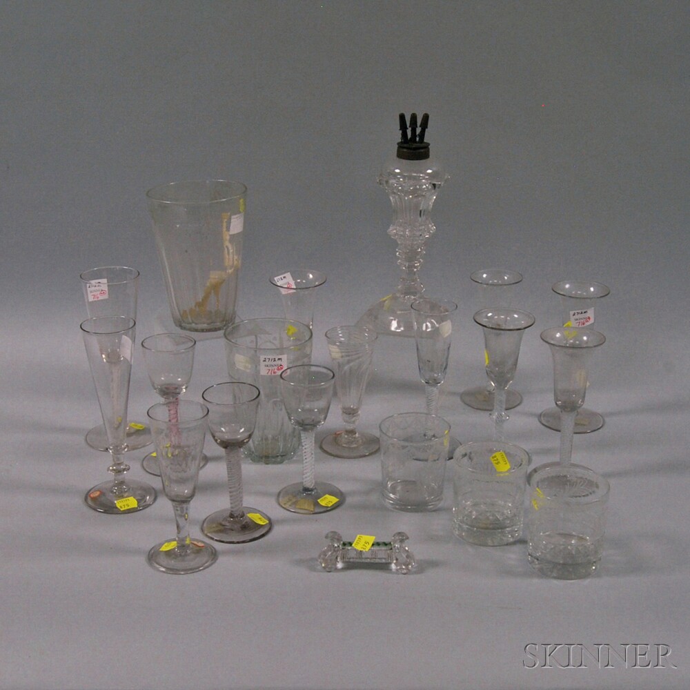 Appraisal: Twenty Glass Items thirteen cordials ten with swirled stems five