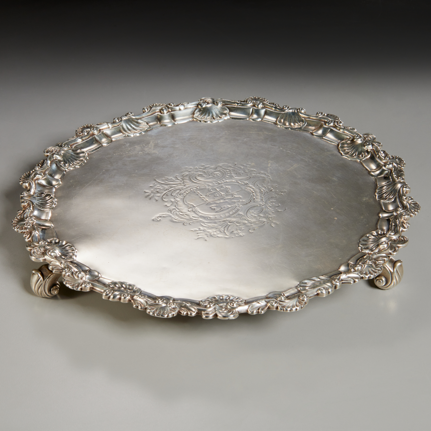 Appraisal: GEORGE II SILVER SALVER RICHARD RUGG Letter dated London England