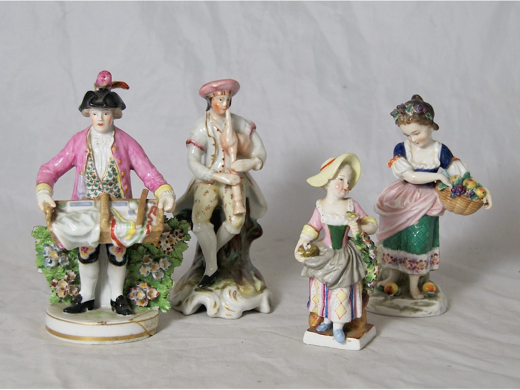 Appraisal: Four Continental porcelain small figures