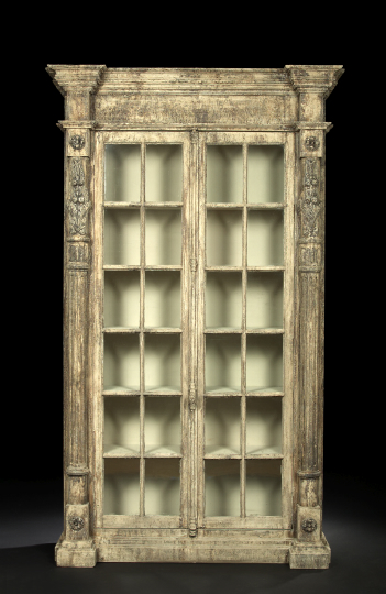 Appraisal: George III-Style Polychromed Bookcase the heavily molded cornice with projecting