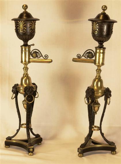 Appraisal: Pair of Classical style argand lampslate th century