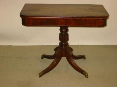 Appraisal: A REGENCY MAHOGANY FOLD OVER TEA TABLE of D form