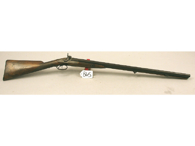 Appraisal: Gillespie muzzle loading English gauge shotgun circa 's Cracked stock