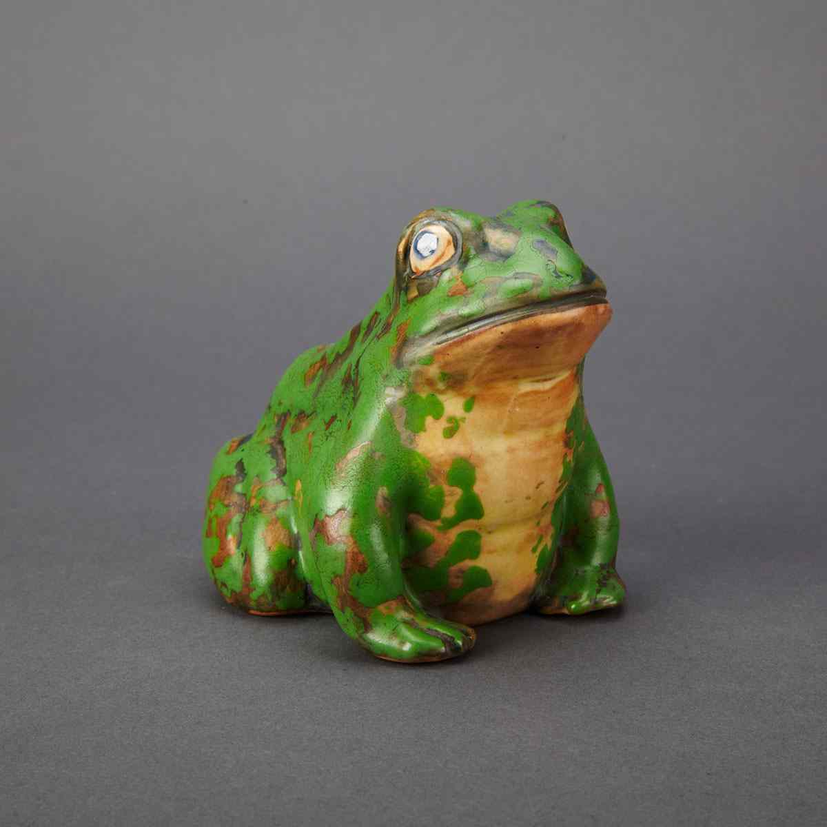 Appraisal: Weller Coppertone Glazed Frog early th century height cm height