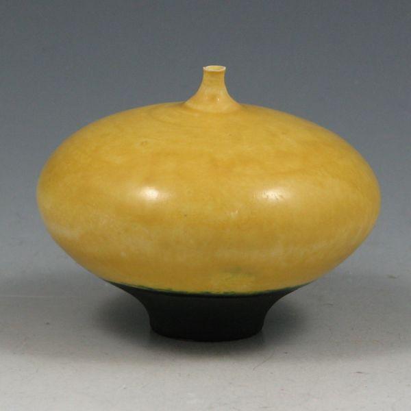 Appraisal: Rose Cabat Feelie Nice yellow flying saucer form Signed Cabat