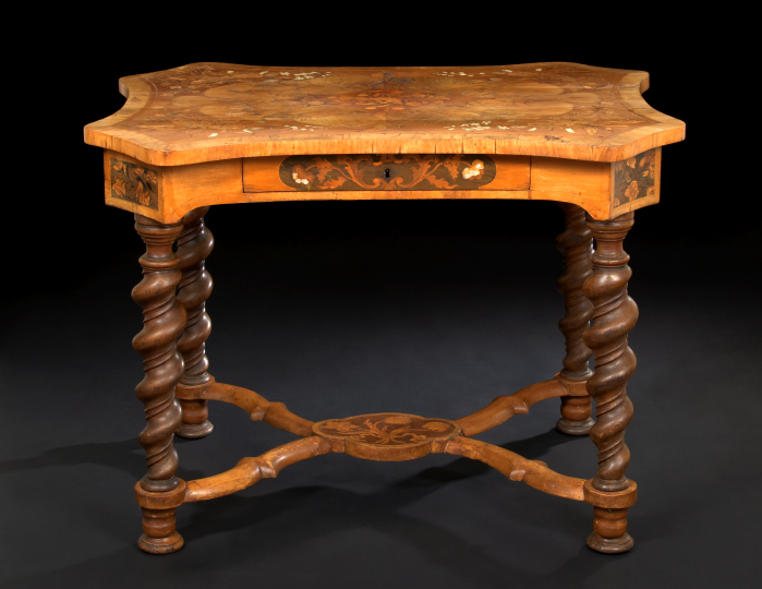 Appraisal: Continental Inlaid Fruitwood Center Table early th century probably Northern