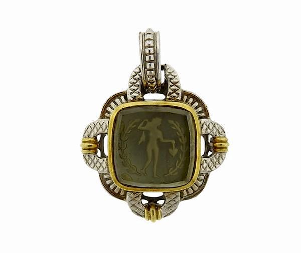 Appraisal: Judith Ripka K Gold Sterling Silver MOP Intaglio Pendant METAL