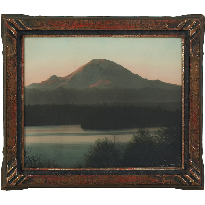 Appraisal: Asahel Curtis American - ''Mt Rainier '' hand-colored photograph signed