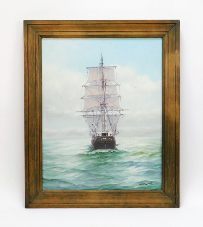 Appraisal: SILVA FERNANDES IMPRESSIONIST SHIP NAVAL PAINTING Massachusetts - Depicts a