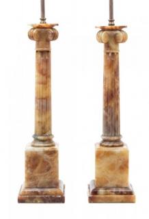 Appraisal: A Pair of Neoclassical Style Onyx Table Lamps late th