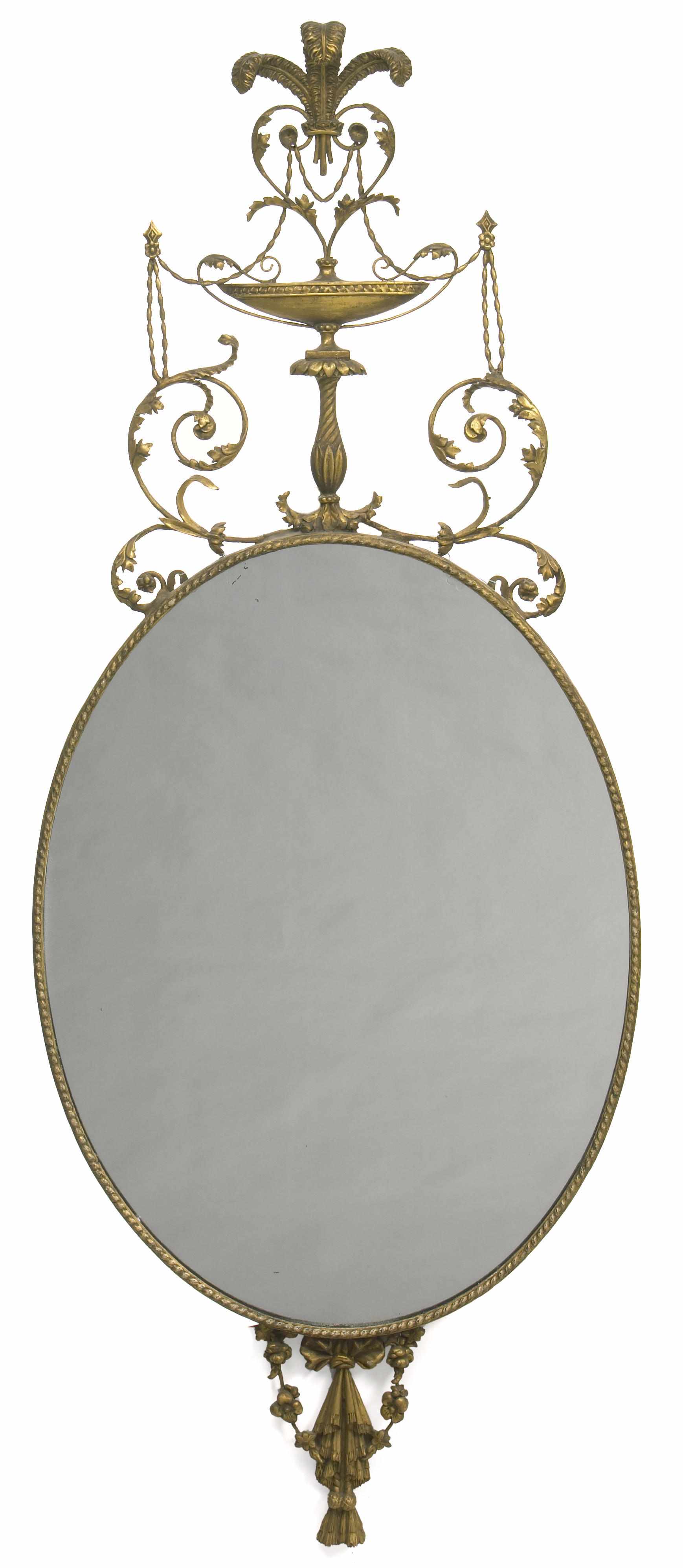 Appraisal: A George III style carved giltwood and gesso mirror late