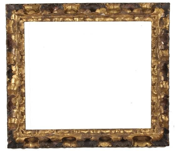 Appraisal: Gilt and polychrome hand carved frame x sight x rabbet