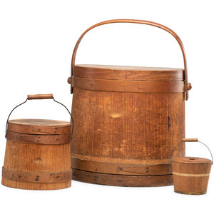 Appraisal: Two Firkins and a Wooden Pail American th Century each