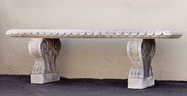 Appraisal: A pair of Neoclassical style Vicenza stone benches th century