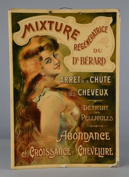 Appraisal: French Hair Tonic Advertisement This lithograph is mounted on cardboard