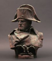 Appraisal: Bronze Bust of Napoleon Signed Colombo dated Large cast bronze