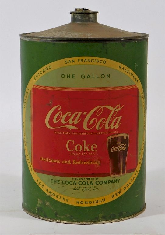 Appraisal: Vintage 's Coca-Cola Gallon Tin Syrup Can United States Circa