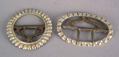 Appraisal: Two Philadelphia silver shoe buckles ca bearing the touches of