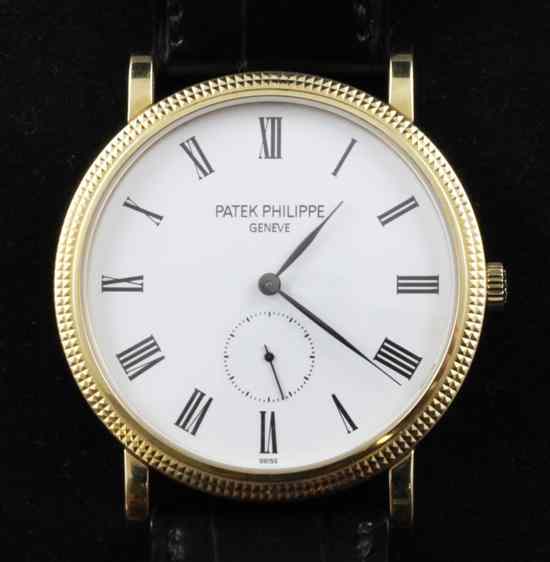 Appraisal: A gentleman's ct gold Patek Philippe Calatrava manual wind dress