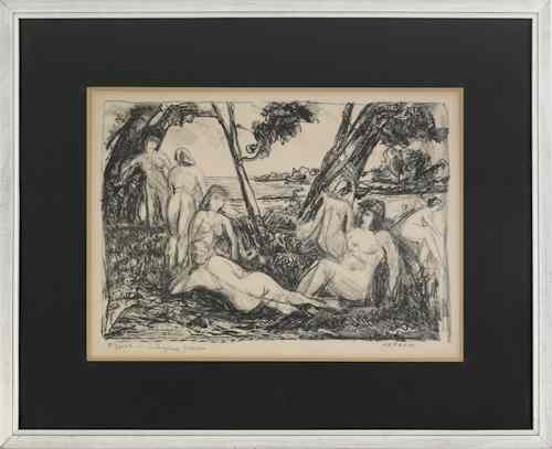 Appraisal: Walter Emerson Baum American - pencil signed lithograph titled Figures